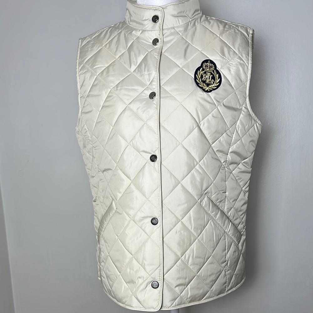Women's Cream Quilted Vest